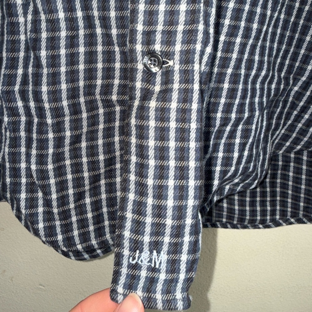 Johnston & Murphy Graph Check Pattern Button Down… - image 5